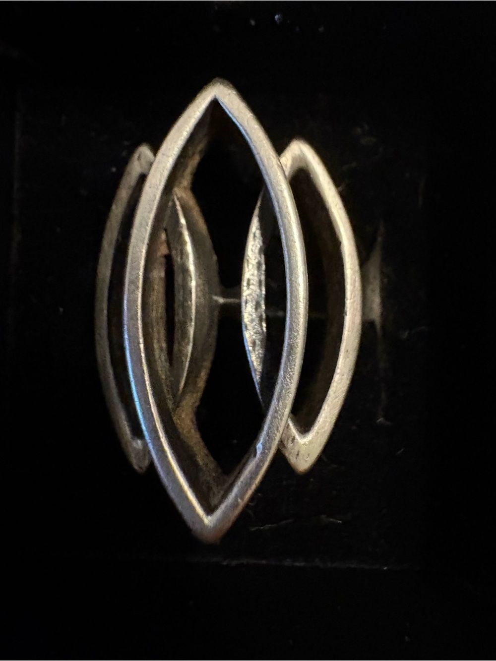 Open Marquise Cutout Sterling Ring - Silver